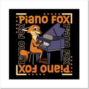 Fox at the piano Posters and Art